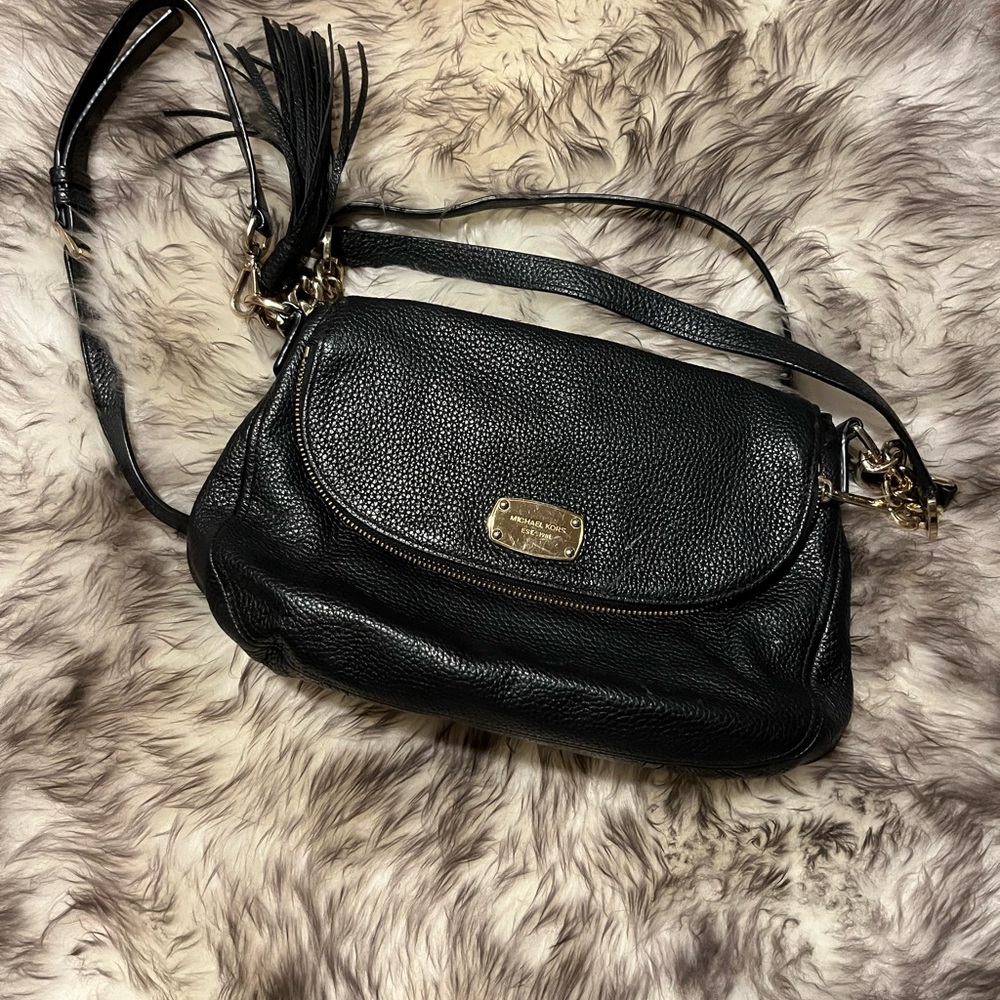 Michael Kors Black Leather Shoulder Bag
